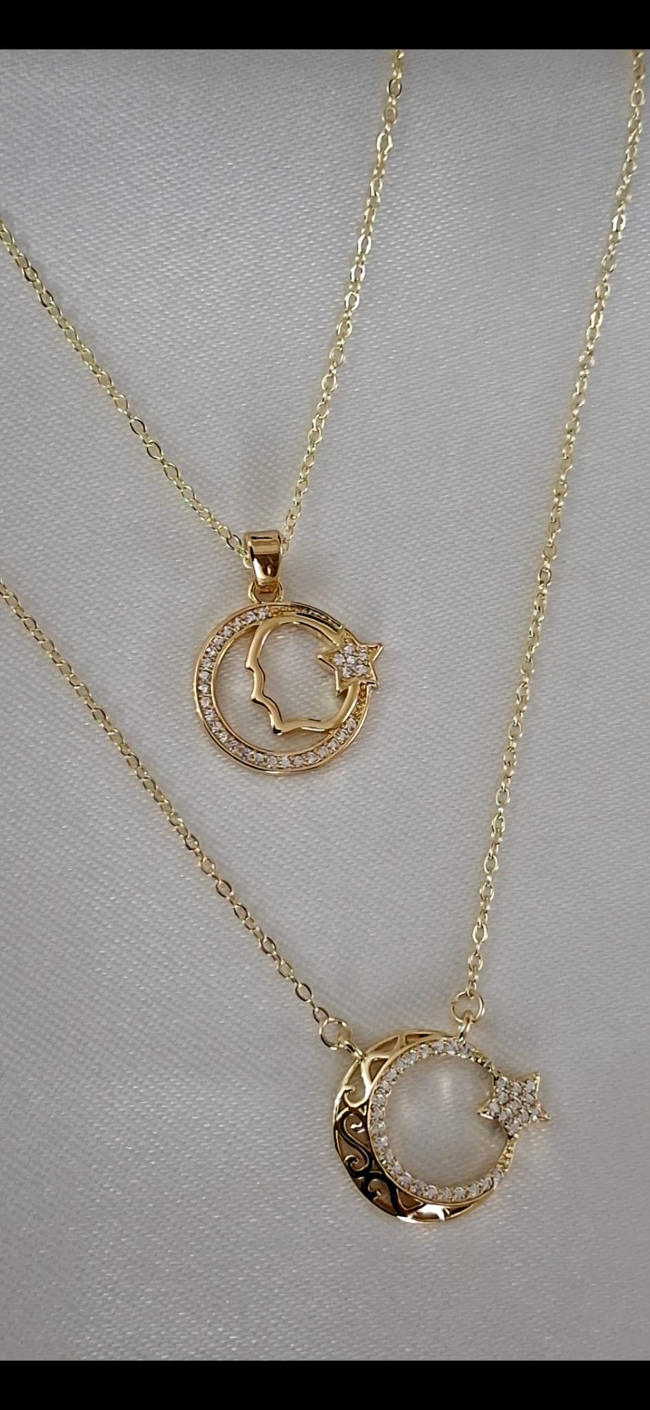 XUPING Kolye - İnce Zincirli, Hilal ve Yıldız Figürlü